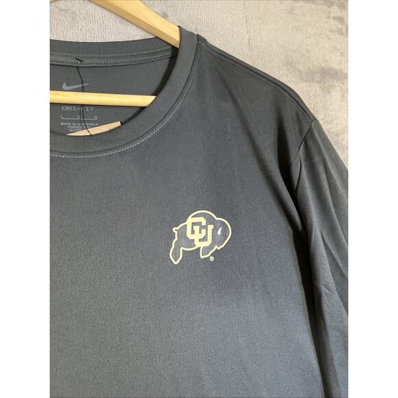 Nike Mens Large Gray Colorado Buffaloes CU Long Sleeve Dri-Fit Performance T NEW - Picture 2 of 9